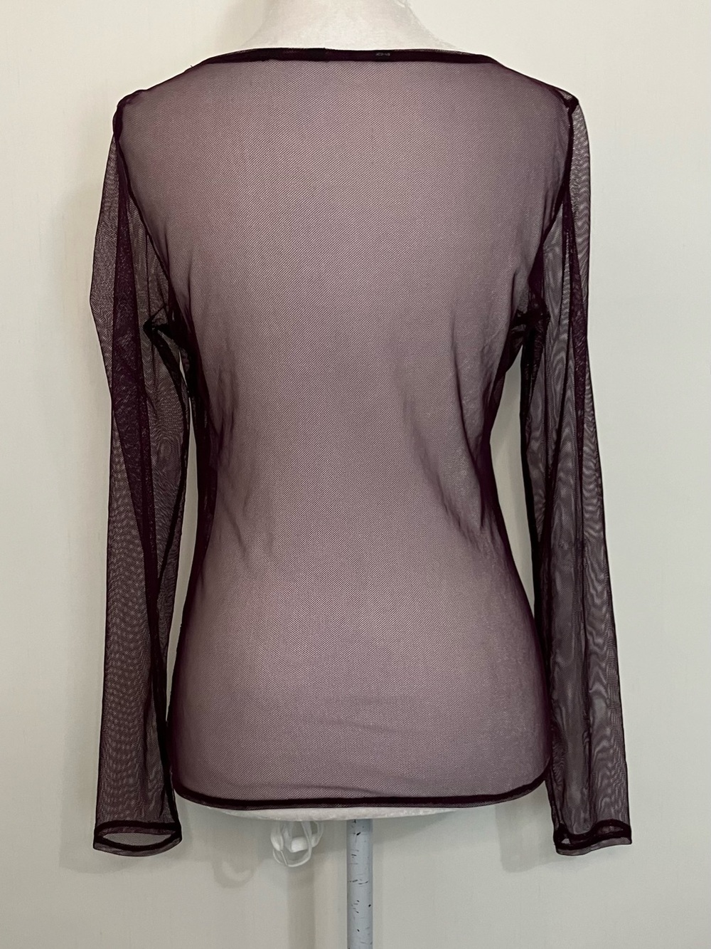 Mesh Beaded Lace Sheer Top Medium Purple Fairy Boho Y2k Laying Indie - Picture 6 of 8
